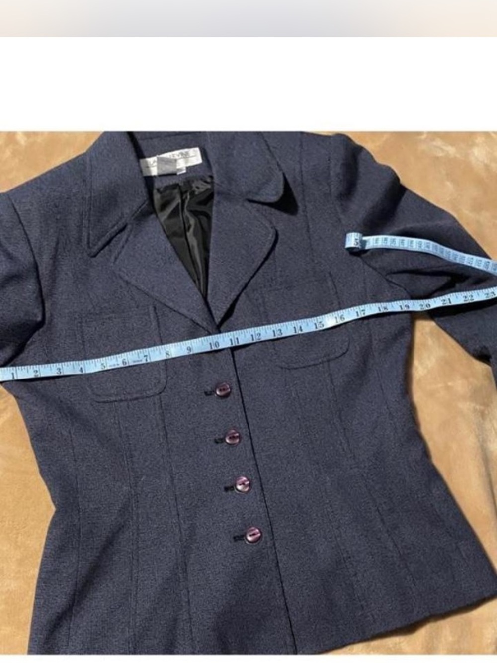 Larry Levine Navy Tailored Women's Blazer